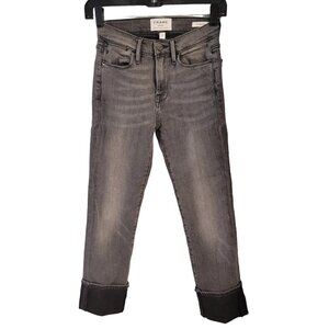 FRAME DENIM "LE HIGH STRAIGHT" Cuffed Ankle Jeans Size 24